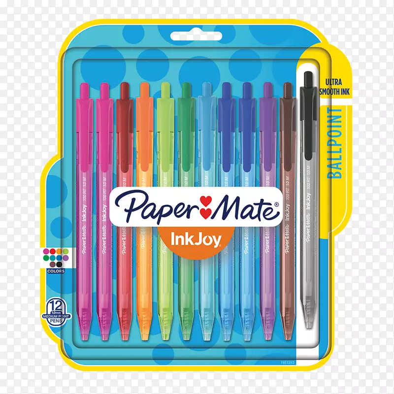 InkJoy 100 RT可伸缩圆珠笔，1mm，各式，20/包纸伴侣墨水笔-纸伴侣笔