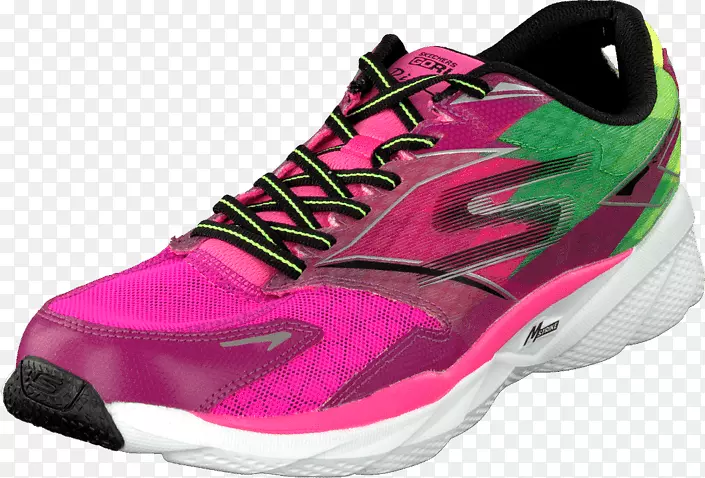 运动鞋斯凯奇跑4，女子训练跑鞋，粉红色(粉红色/橙色)，3英国(36欧盟)凉鞋-粉红石灰
