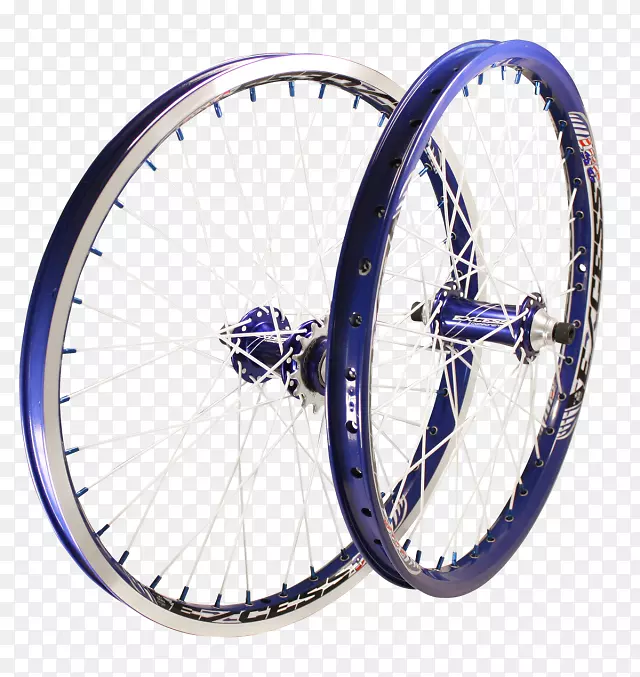 自行车车轮轮辐自行车车架BMX-定制的BMX自行车蓝色