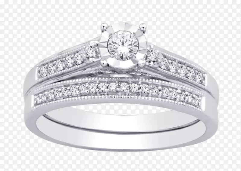 结婚戒指białe złoto钻石珠宝-10k金戒指妇女