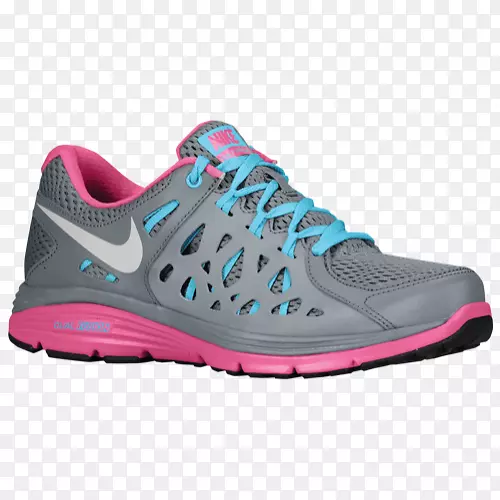 运动鞋耐克免费服装-蓝色和灰色耐克跑鞋的妇女