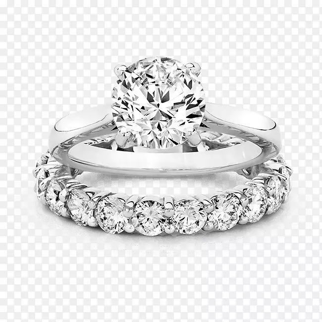 钻石切割订婚戒指-手指上的亮克拉婚纱套