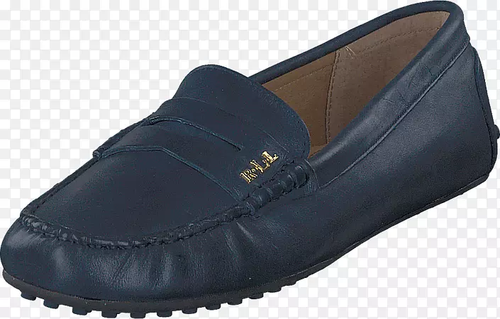 滑动鞋莫卡辛皮鞋-劳伦海军蓝女鞋