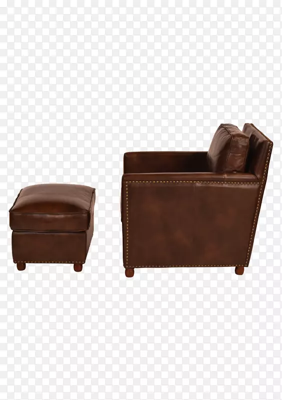 俱乐部椅Eames躺椅脚休息皮革棕色皮革脚凳