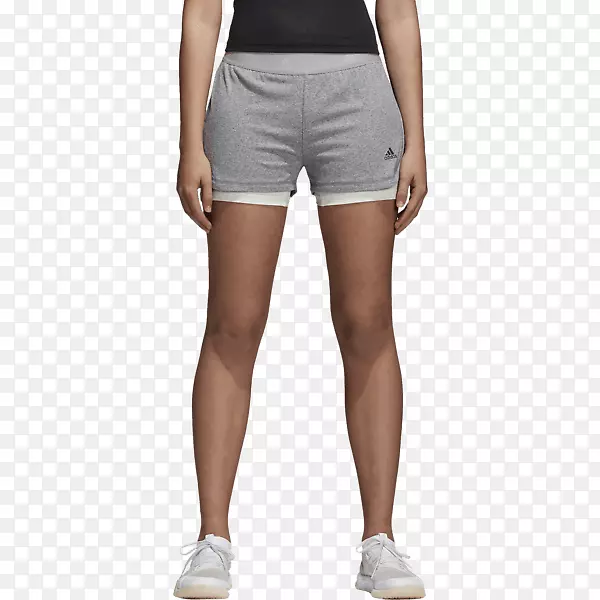 阿迪达斯女子2in 1短跑短裤服装-锐步网短裤