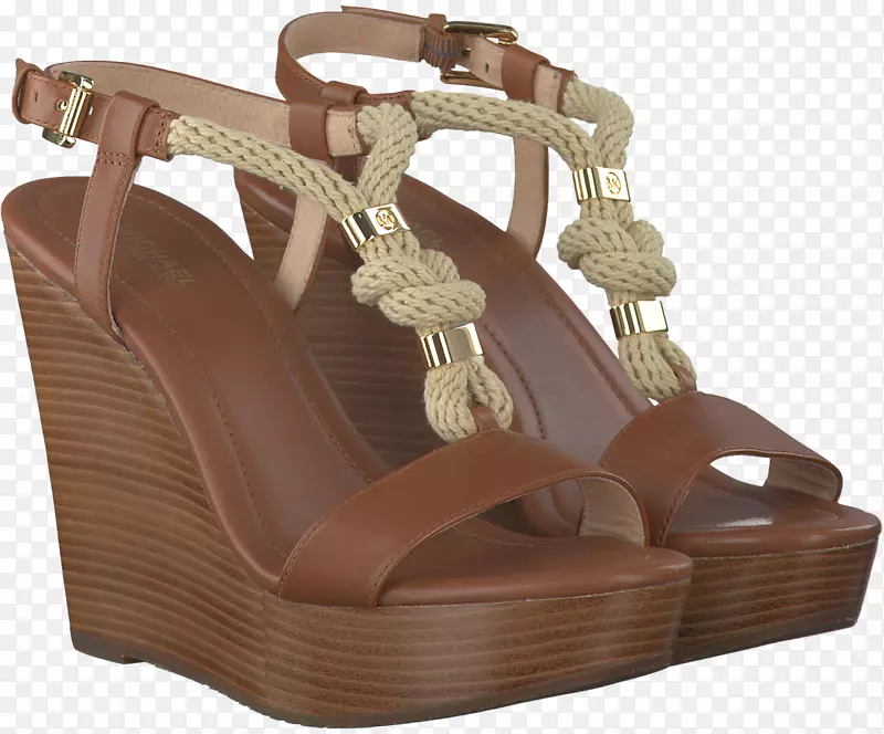 凉鞋平台鞋楔工业设计.妇女用棕色楔形鞋