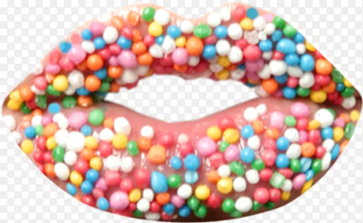 撒甜甜圈，蛋糕，糖果-洒嘴唇