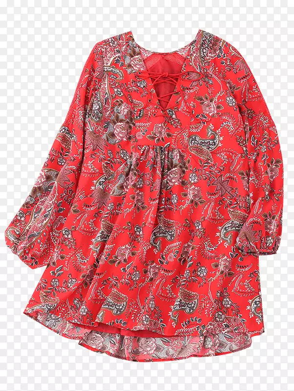 t恤连衣裙袖带红花边连衣裙