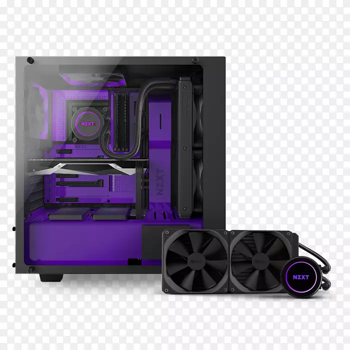 电脑机箱及外壳nzxt精英箱nzxt s 340中塔箱atx-紫色pc冷却剂