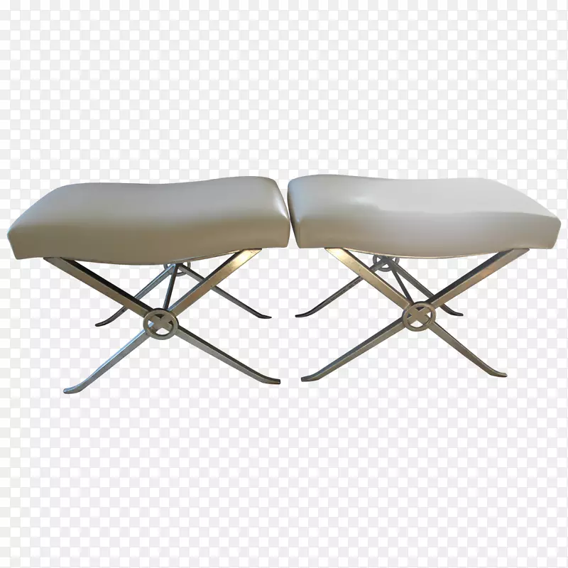 产品设计角椅-白色皮革脚凳