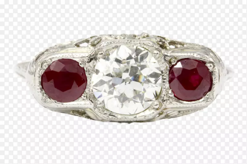 红宝石订婚戒指艺术装饰克拉-大卫尤曼手镯