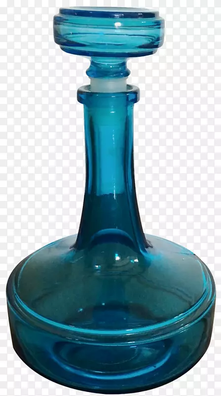 玻璃瓶水洗瓶钴蓝花瓶盖