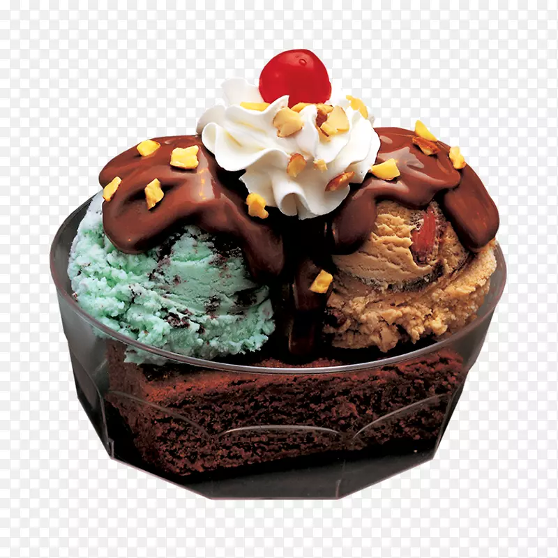 圣代巧克力蛋糕巧克力布朗尼冰淇淋Baskin罗宾斯牛奶巧克力布朗尼