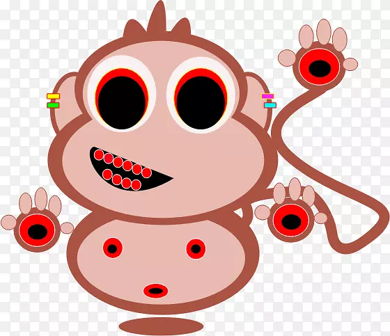 剪贴画女性猿猴电脑图标-红色猿猴