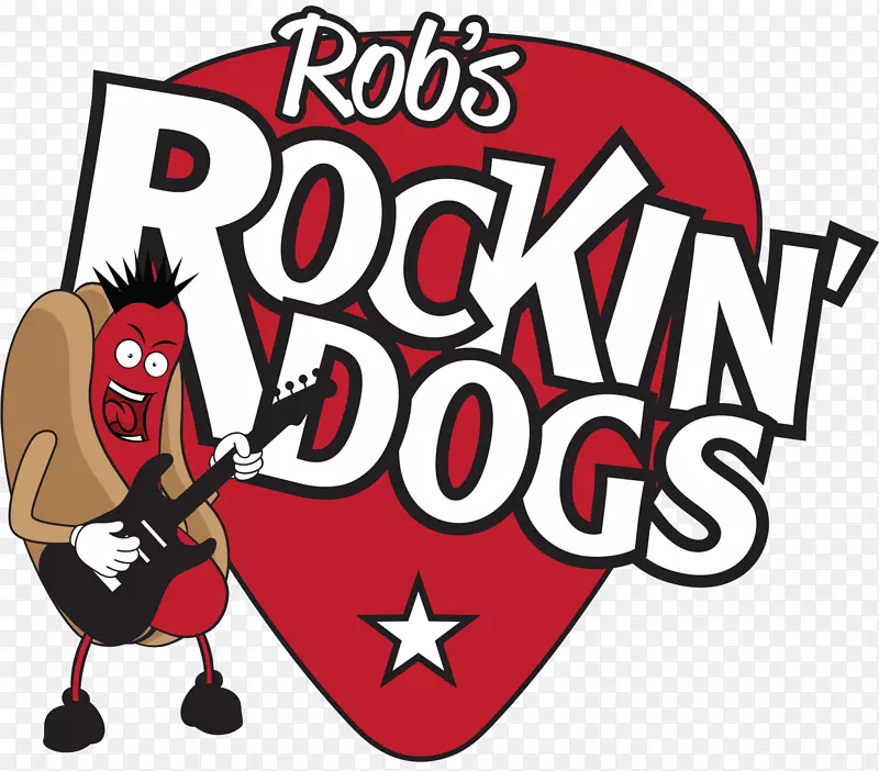 罗伯的摇滚狗夹艺术插画产品-曼德维尔海鲜公司
