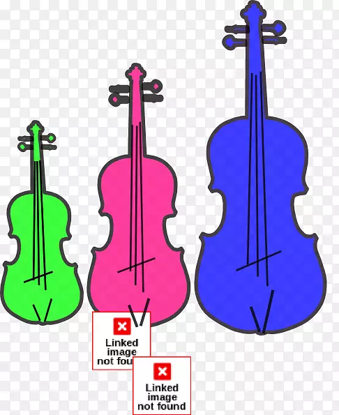大提琴小提琴剪裁艺术中提琴形象彩色大提琴
