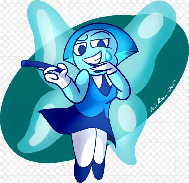 宝石画扇艺术插图.海蓝宝宝石