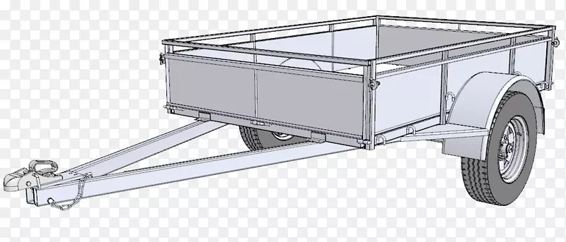 卡车床身部件拖车产品设计十字军-建造小车