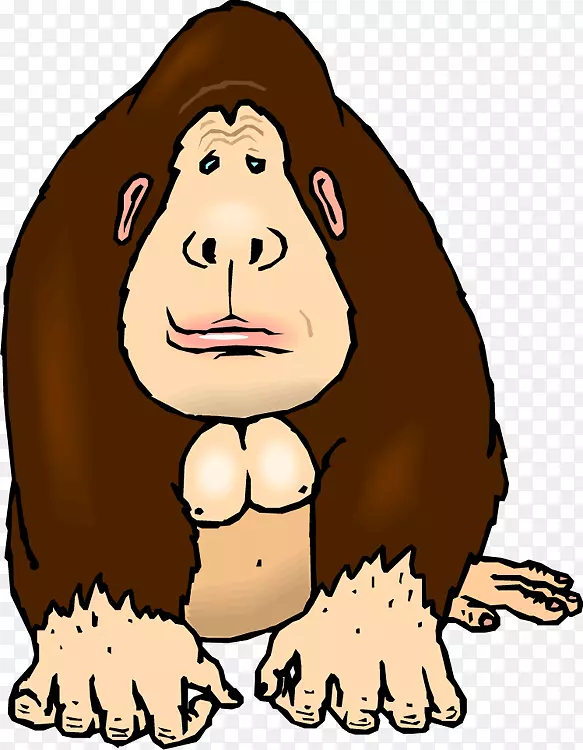 剪贴画大猩猩图片猴子下载-选择性注意大猩猩