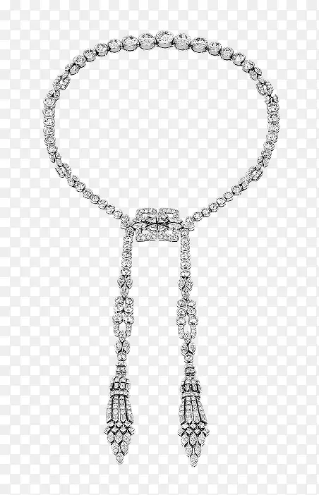 项链，长袍，范克莱夫和Arpels耳环，手镯-项链