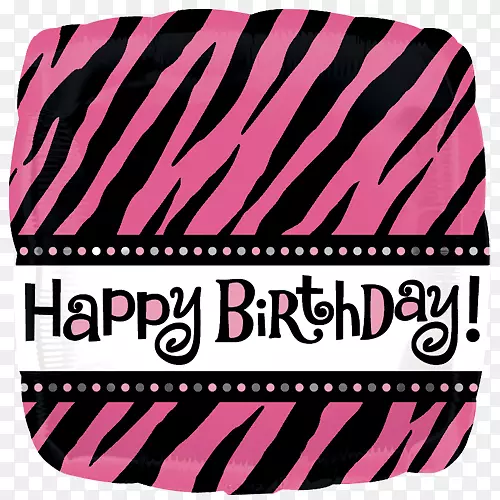 生日蜡烛气球动物印刷派对-生日快乐短信黑白相间