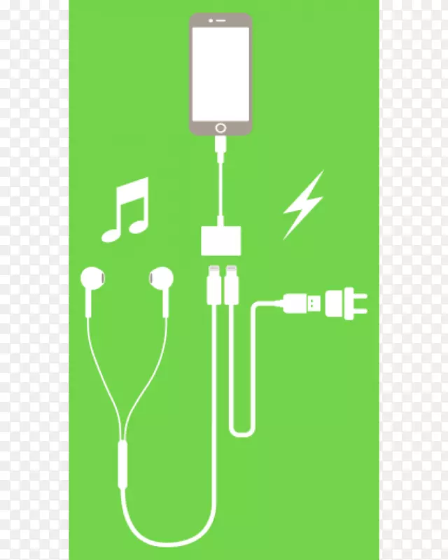 苹果iPhone 7和苹果iPhone 8加Belkin闪电音频+充电摇滚星交流适配器-Belkin音频电缆