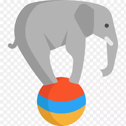 大象可伸缩图形马戏团插图-大象