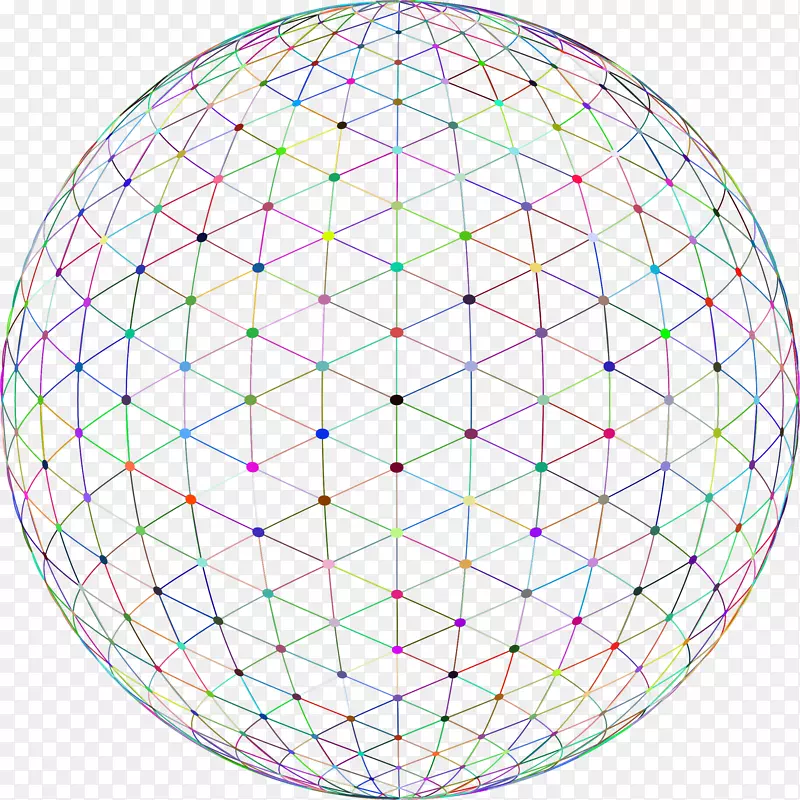 剪贴画球面点插图三维空间开放网状网