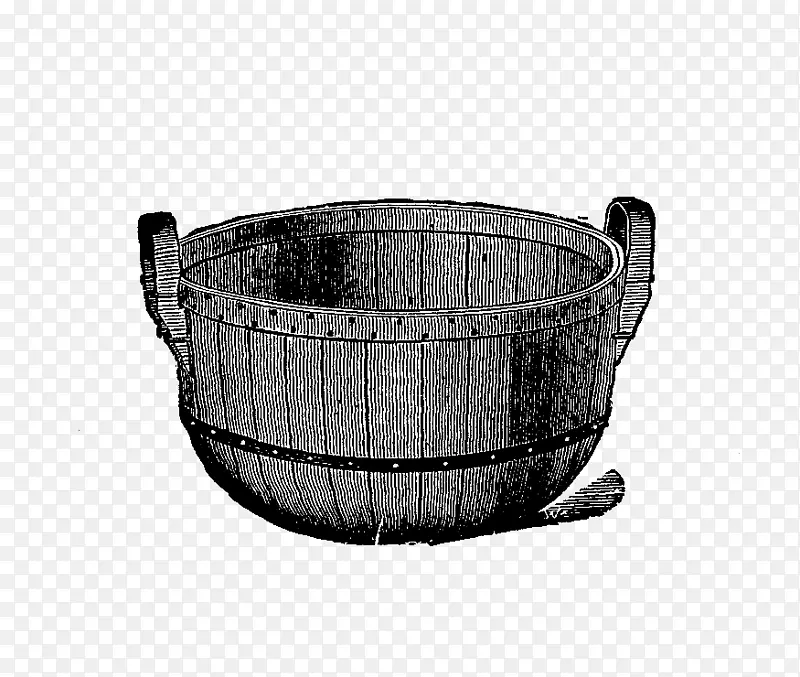 剪贴画插图形象古董桶-塑料篮子