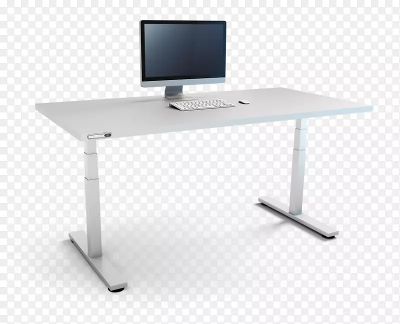 立桌、人类因素和人体工效学Linak-白色办公桌