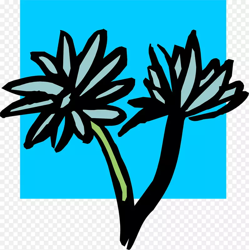 剪贴画叶线植物茎.蓝色斜纹