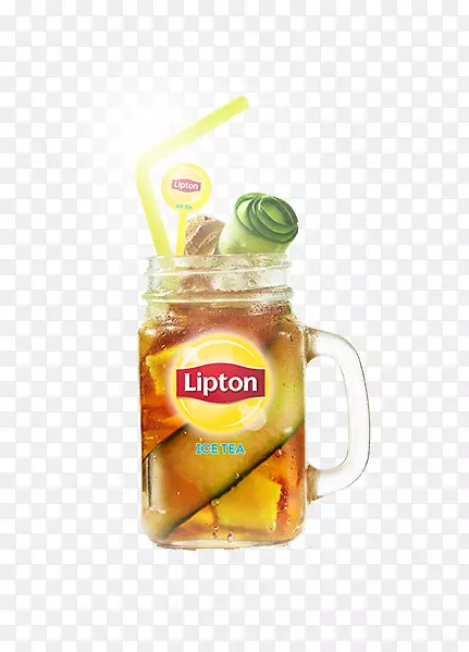 冰茶鸡尾酒立顿果汁-新鲜柠檬