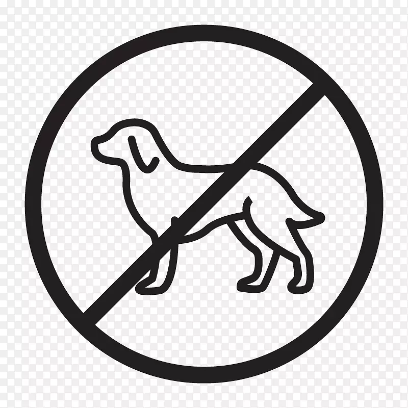 牛仔骑插图的达克斯狗-免费的宠物食物-禁止宠物携带标志