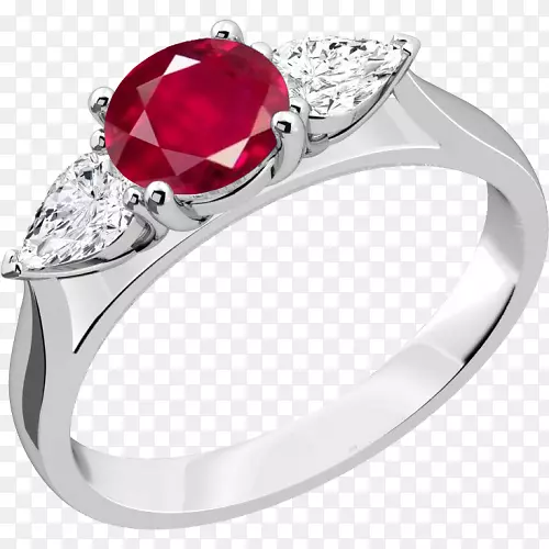 红宝石珠宝结婚戒指蓝宝石红宝石钻石戒指