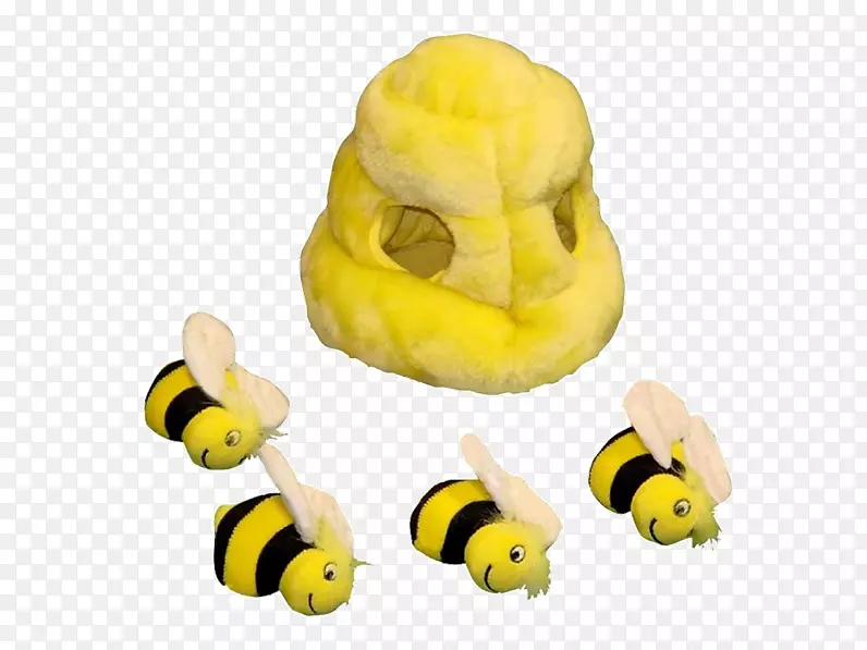 狗玩具，毛绒动物和可爱的玩具隐藏一个蜜蜂-大型天然蜂箱。