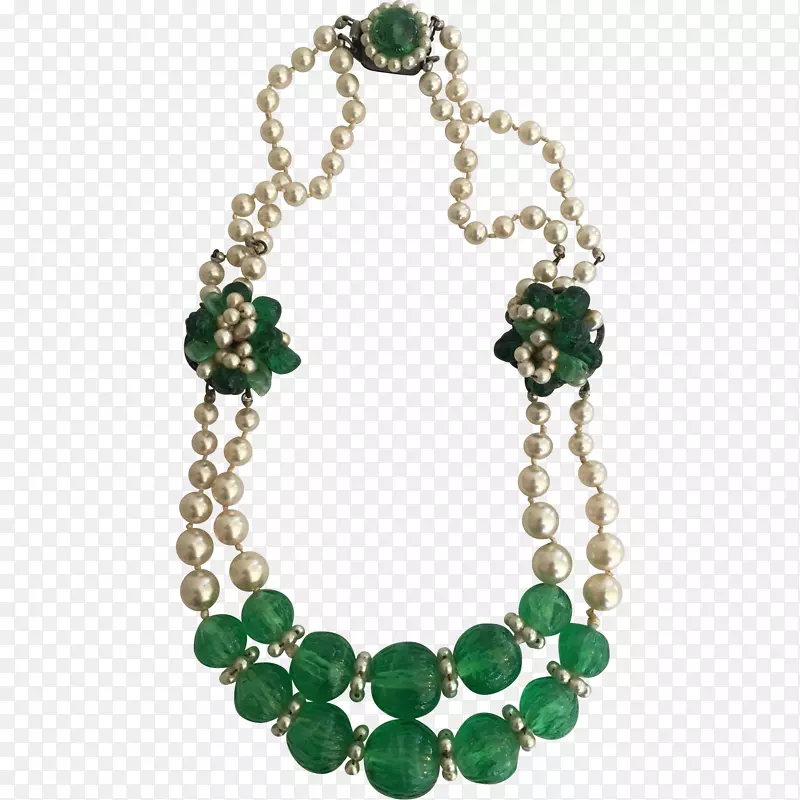 翡翠项链珠身珠宝-克里斯蒂安迪奥古董耳环