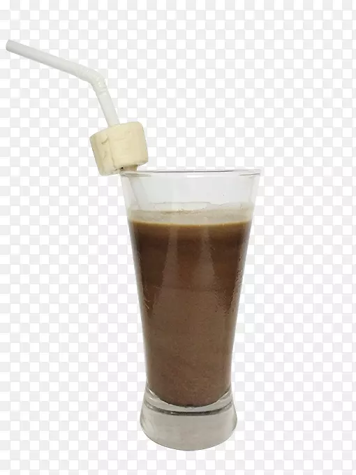 咖啡，冰咖啡，牛奶，胡桃树-深色荞麦面粉