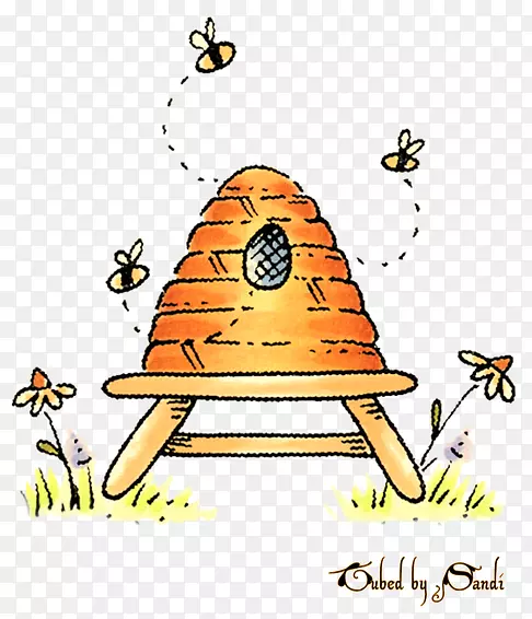 蜂巢剪贴画蜜蜂插图-蜜蜂