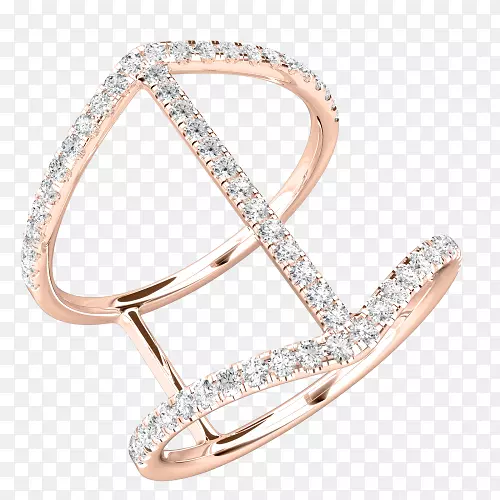 钻石色金环，仅限玫瑰金戒指设置。
