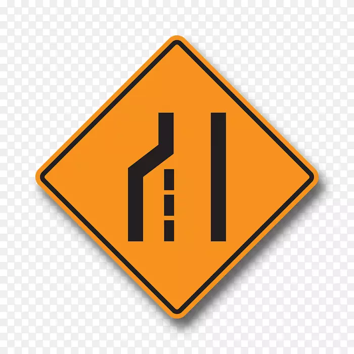 路标交通标志道路警告标志左巷必须左转标志
