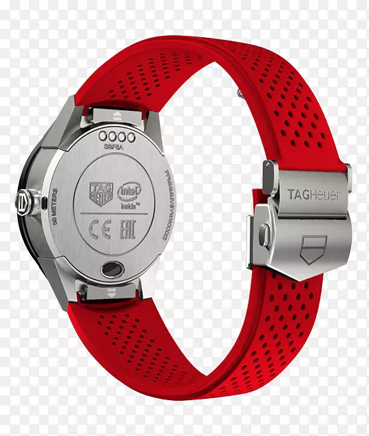 标签Heuer连接模块化智能手表连接服装红黑相间