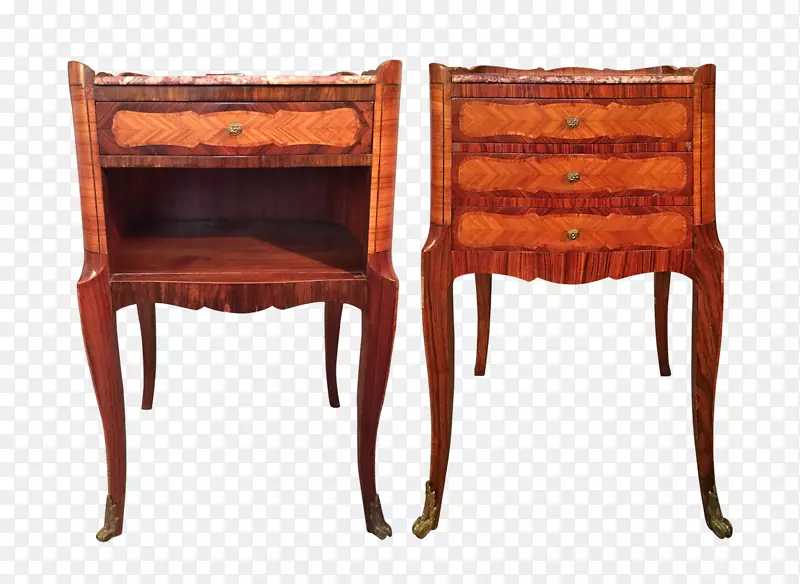 床头桌，椅子，古木污渍-法国桌椅