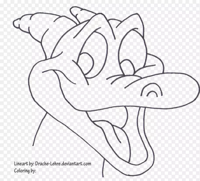彩色画册绘制黑白插图-想象中的迪斯尼虚构的龙