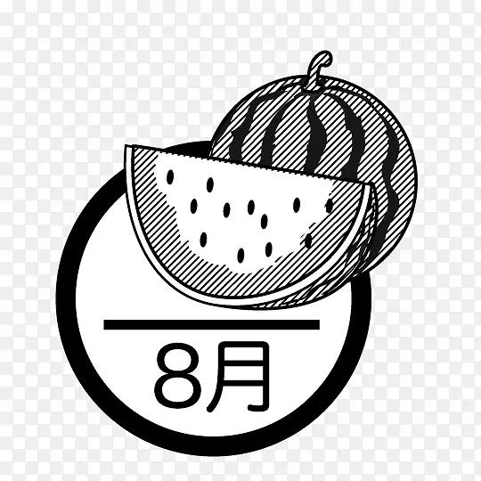 插画，图像剪辑，卡通-尺寸小，成熟的哈密瓜
