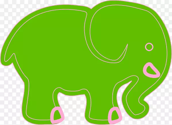 剪贴画印度大象形象插图-3只大象的卡通家庭