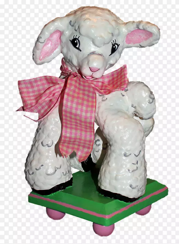 复活节兔子雕像，毛绒动物和可爱的玩具-小羊羔