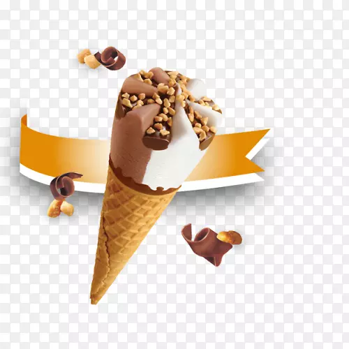 巧克力冰淇淋圆锥形布兰夫人圣代芝士填充壳