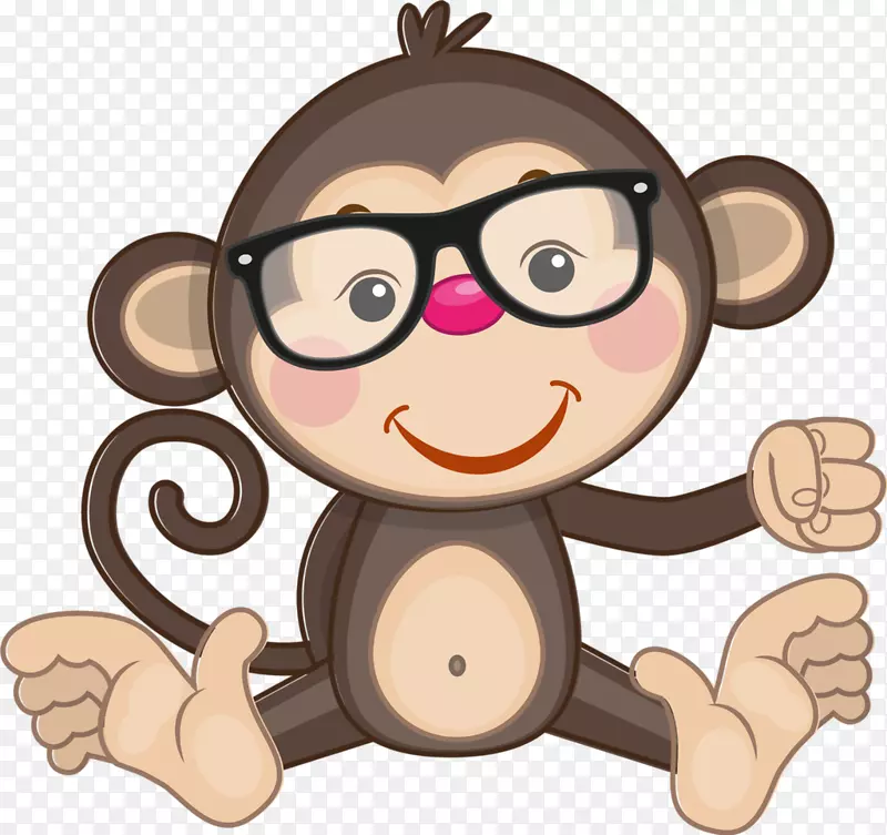 剪贴画图形插图免版税猴子