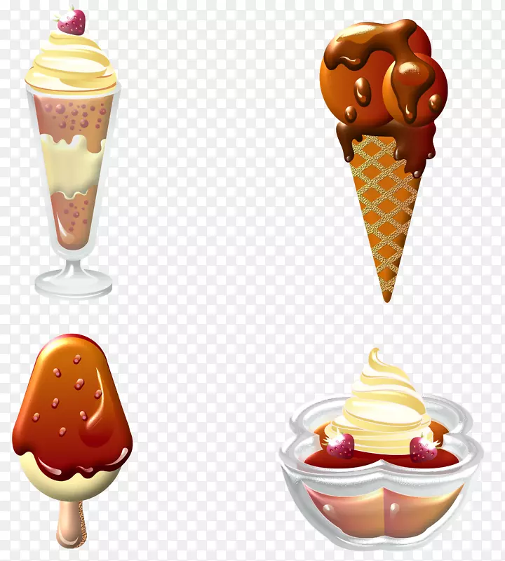 圣代冰淇淋装饰艺术-冰淇淋