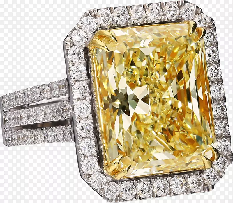 人体珠宝戒指钻石人体-黄色戒指